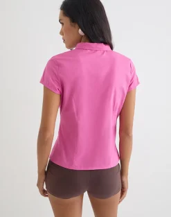 Miyala Top in Poplin Pink Rose with Buckle