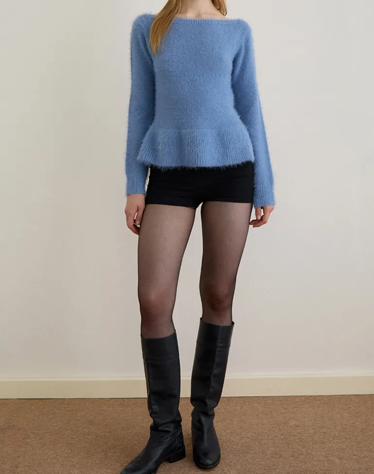 Mizuki Top in Knit Dusty Blue