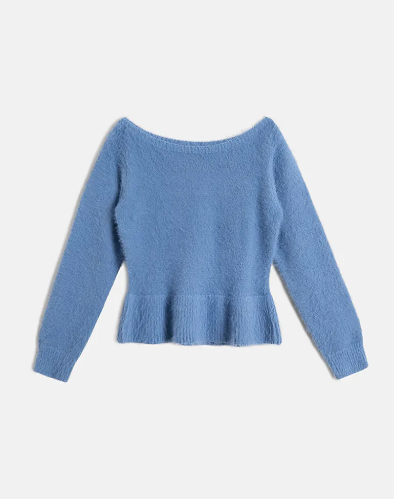 Mizuki Top in Knit Dusty Blue