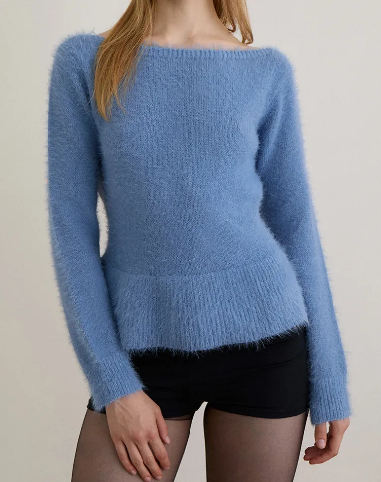 Mizuki Top in Knit Dusty Blue