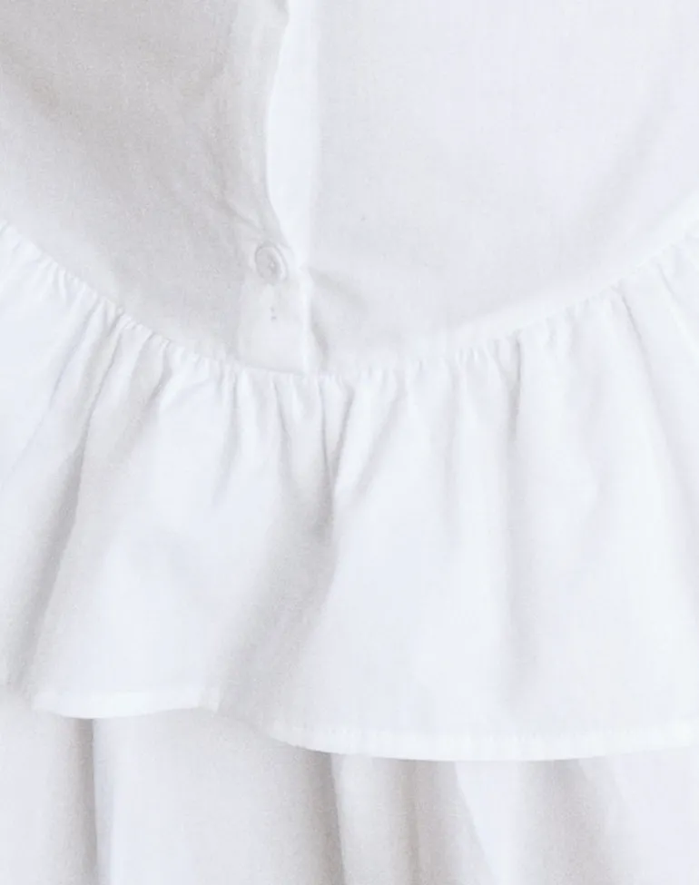 Movan Dropped Waist Mini Dress in White