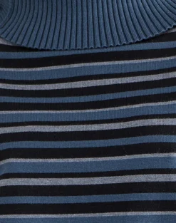 Muniar Jumper in Knit Stripe Blue Grey
