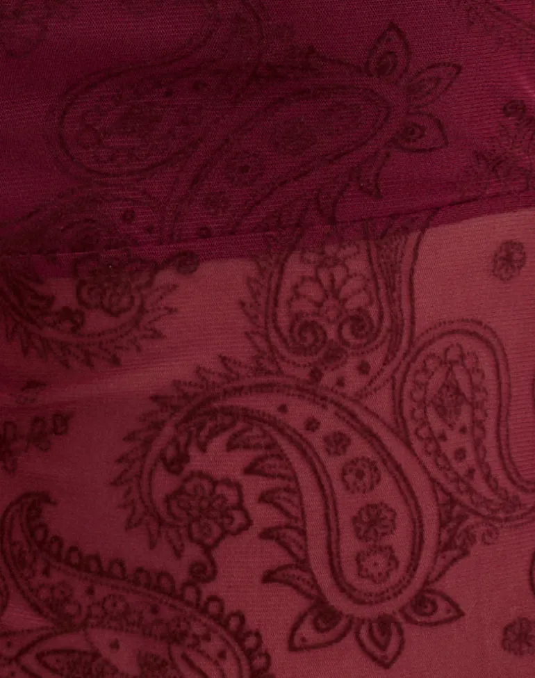 Nafre Top in Flock Compact Paisley Wine