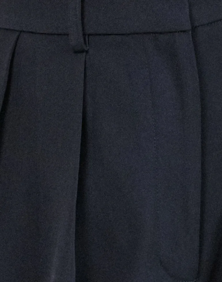 Nala Wide Leg Pleated Trouser in Tailoring Navy