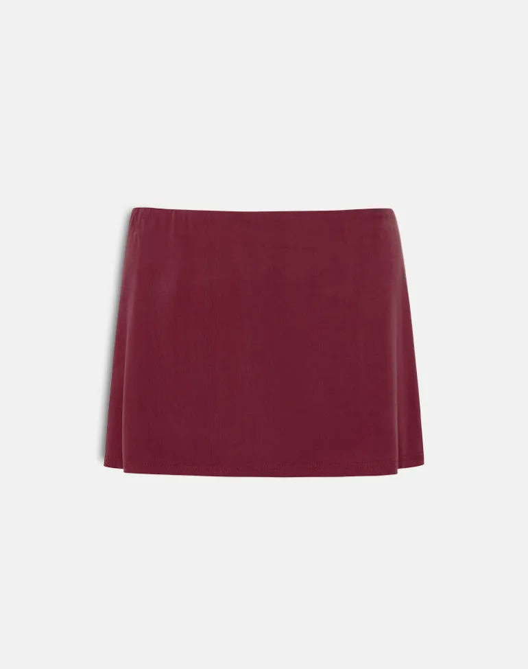 Namya Mini Skort in Cupro Burgundy