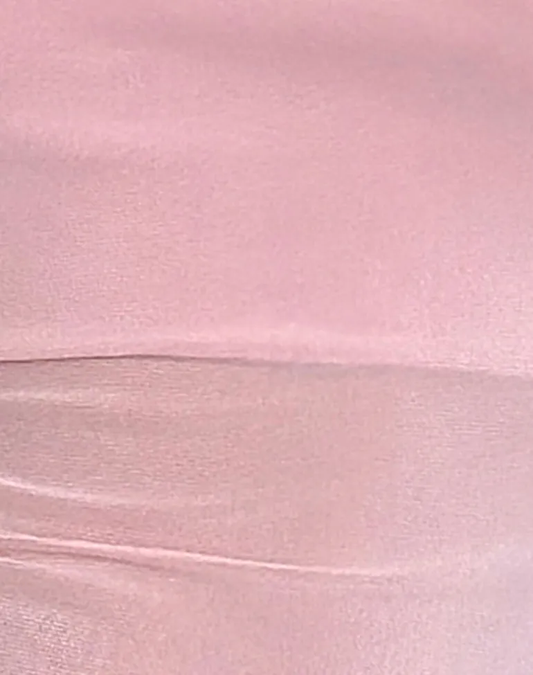 Narcissa Asymmetric Long Sleeve Top in Mesh Baby Pink