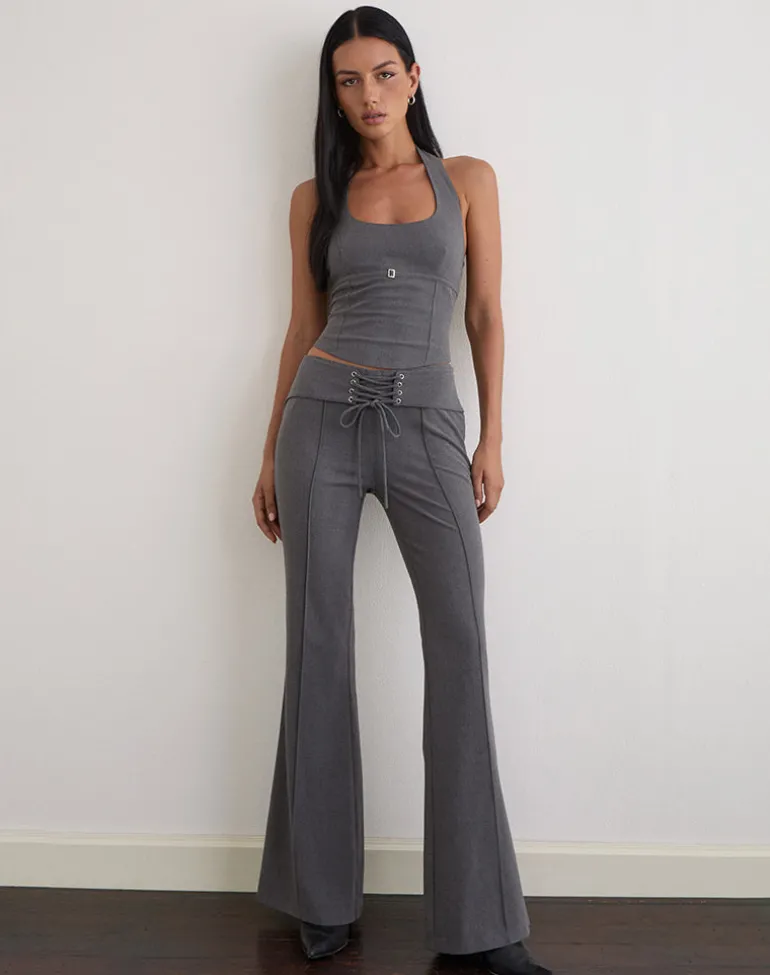 Nasya Halter Top in Tailoring Charcoal