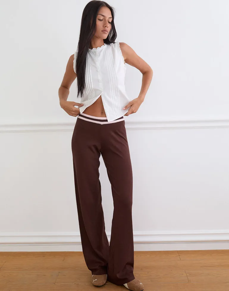 Natela Trouser in Dark Brown