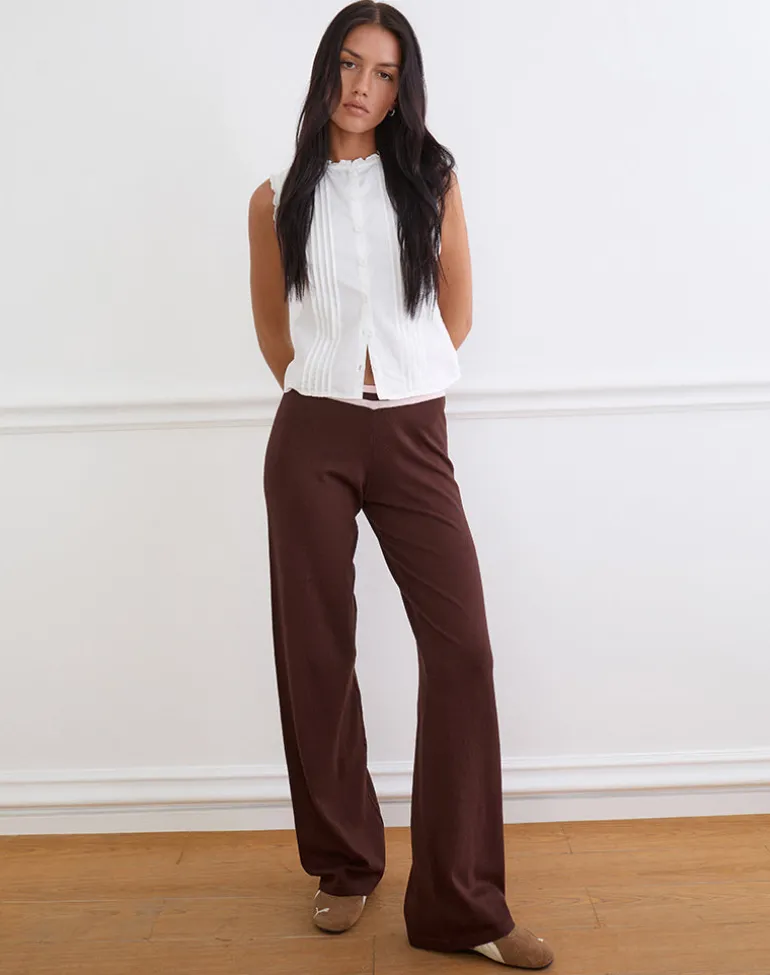 Natela Trouser in Dark Brown