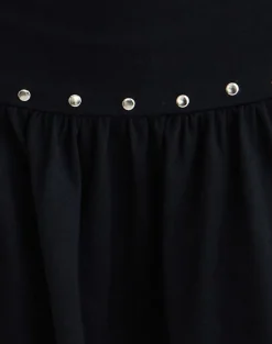 Nefety Studded Skirt in Jersey Black