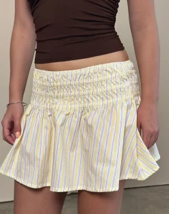 Nelesi Mini Skirt in Candy Stripe Yellow