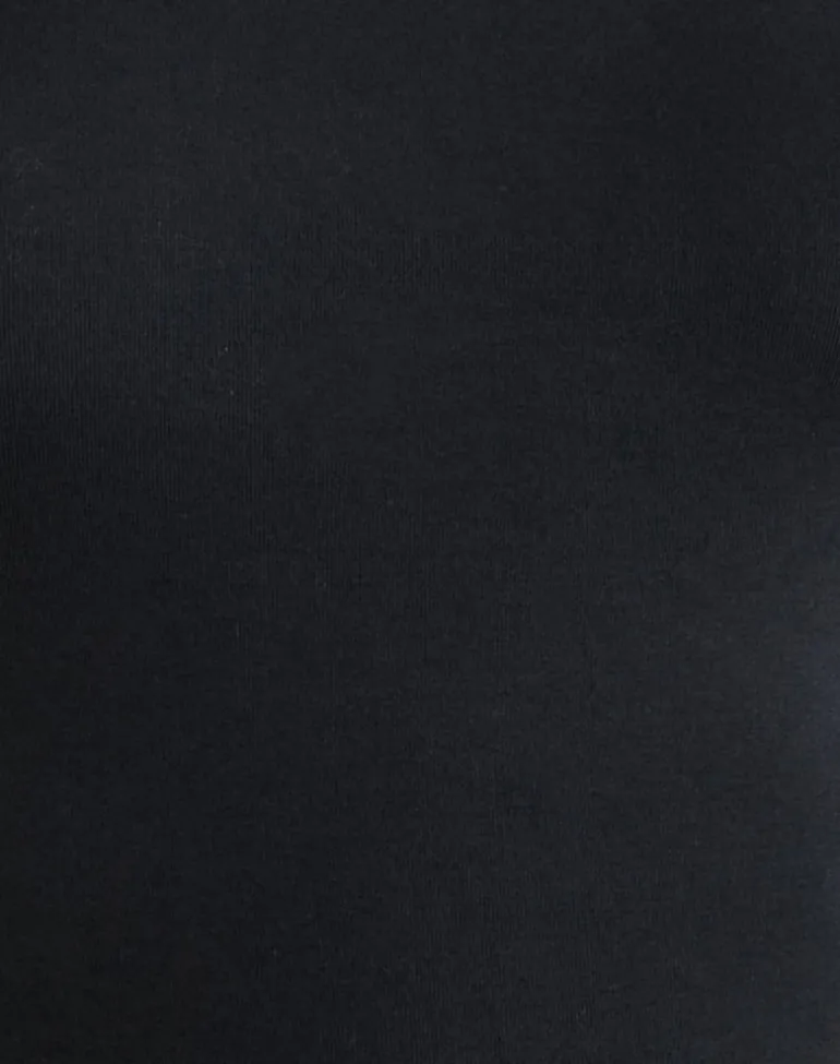 Nell High Neck Long Sleeve Top in Rayon Jersey Black