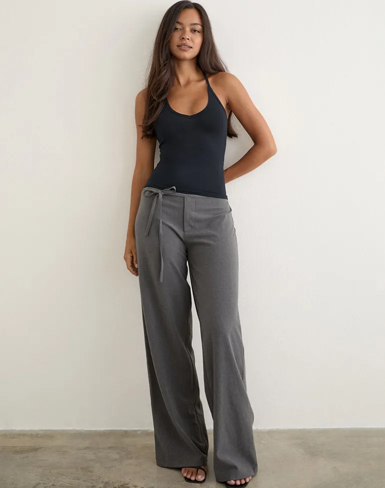 Nemue Plunge Racerback Top in Black