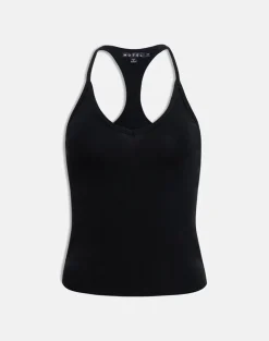Nemue Plunge Racerback Top in Black