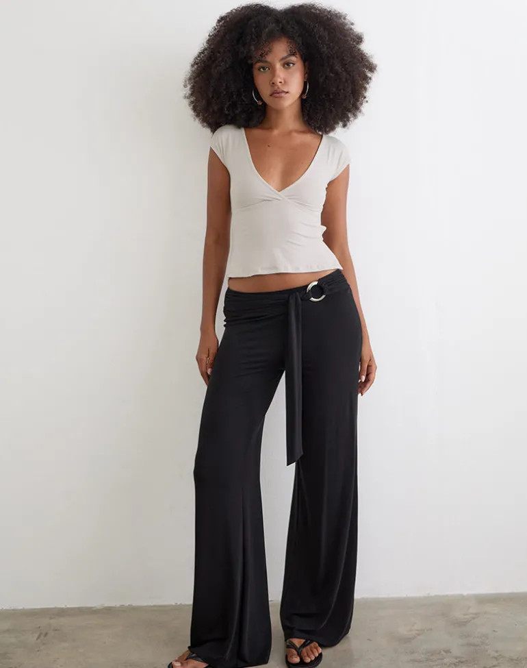 Netan Crossover Top in Cannoli Cream