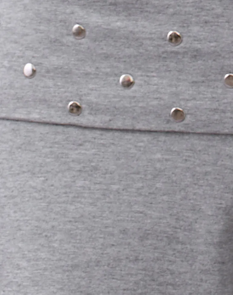 Nevivi Foldover Trouser in Studded Grey Marl