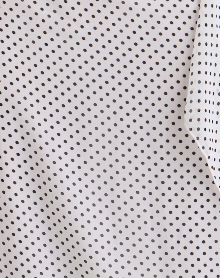 Neza Midi Skirt in White Basic Polka Black