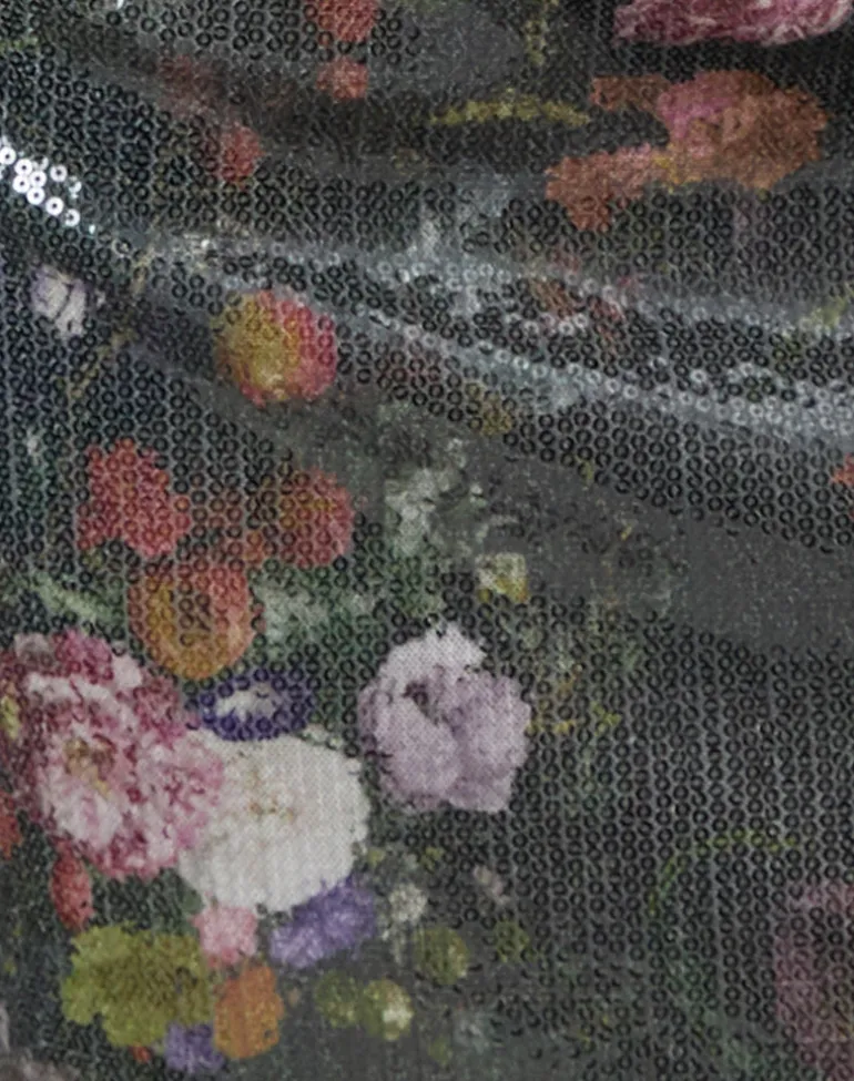 Nidya Mini Skirt in Sequin Vintage Flower