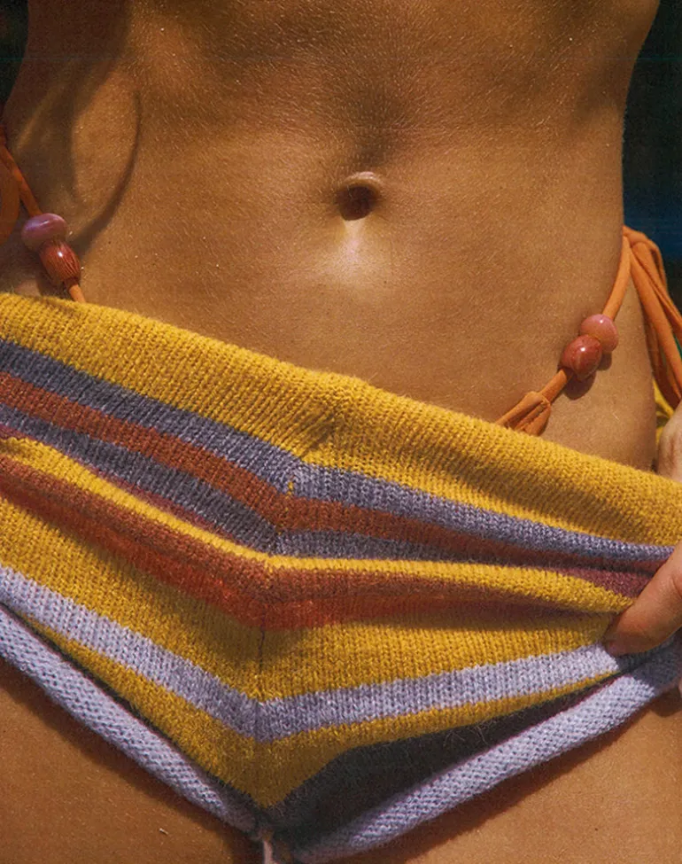 Nikaya Knit Shorts in Multi Stripe Sunset