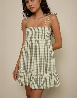 Nikita Mini Dress in Green Check