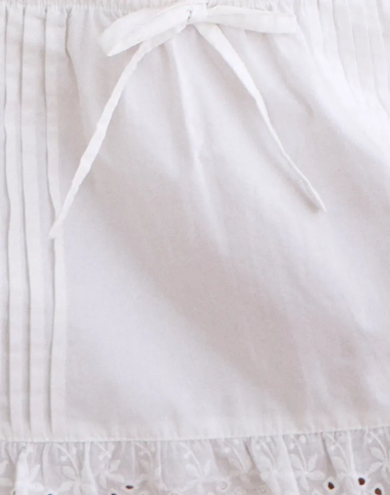 Ninon Mini Skirt in Poplin White