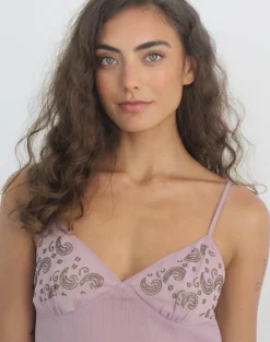 Nisara Cami Top in Dusty Mauve with Coma Studs