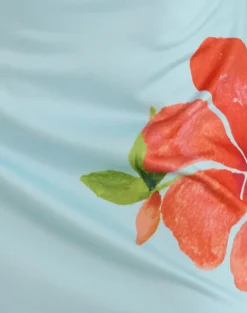 Nisrin Mini Skirt in Blue with Orange Flower