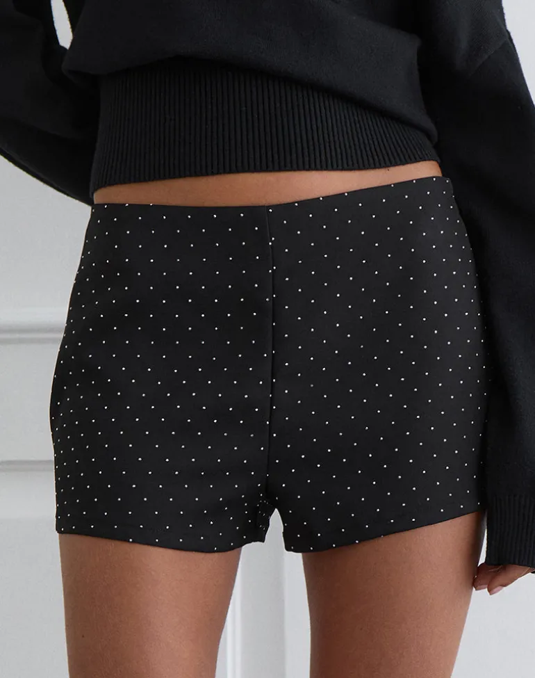 Nivra Short in Diamante Tailoring Black
