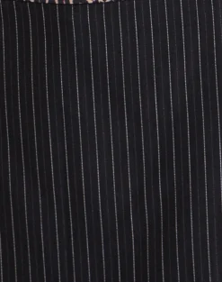 Niya Mini Skirt in Pinstripe Black with Leopard Binding