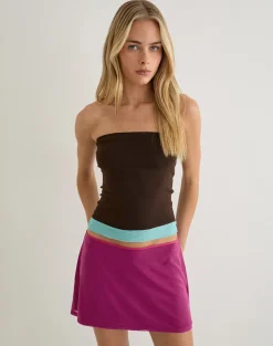 Niyani Mini Skirt in Fuschia with Hot Pink Trim