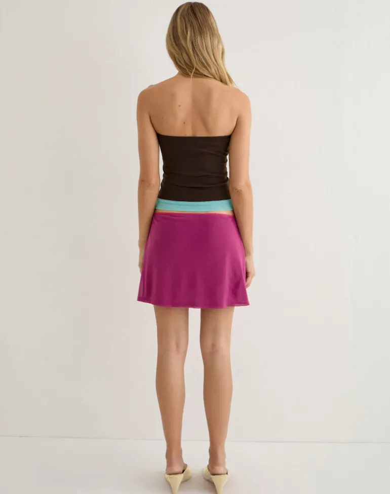 Niyani Mini Skirt in Fuschia with Hot Pink Trim
