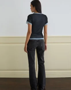 Noburia Top in Black Blue Guilty Pleasure Hot Fix