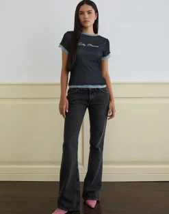 Noburia Top in Black Blue Guilty Pleasure Hot Fix