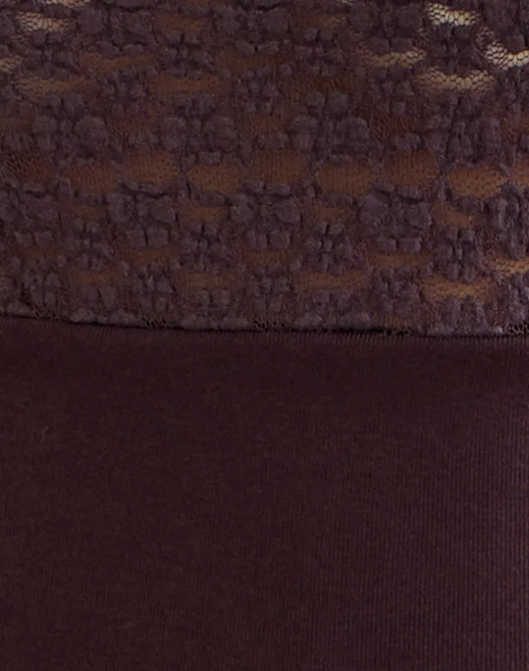 Nolita Ribbed Waist Top in Lace Dark Plum