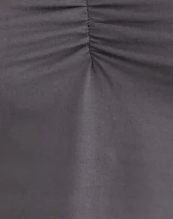 Obanai Short Sleeve V Neck Top in Charcoal Grey
