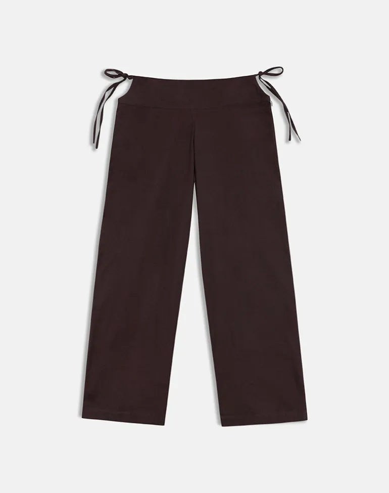 Olesy Trouser in Linen Deep Mahogany