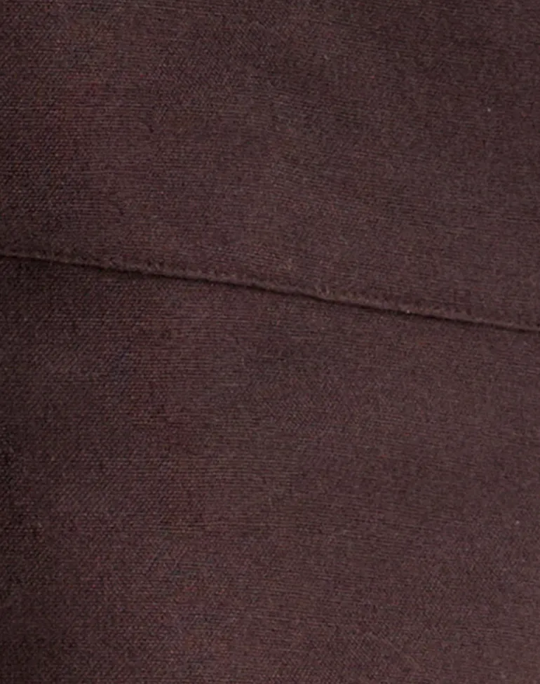 Olesy Trouser in Linen Deep Mahogany
