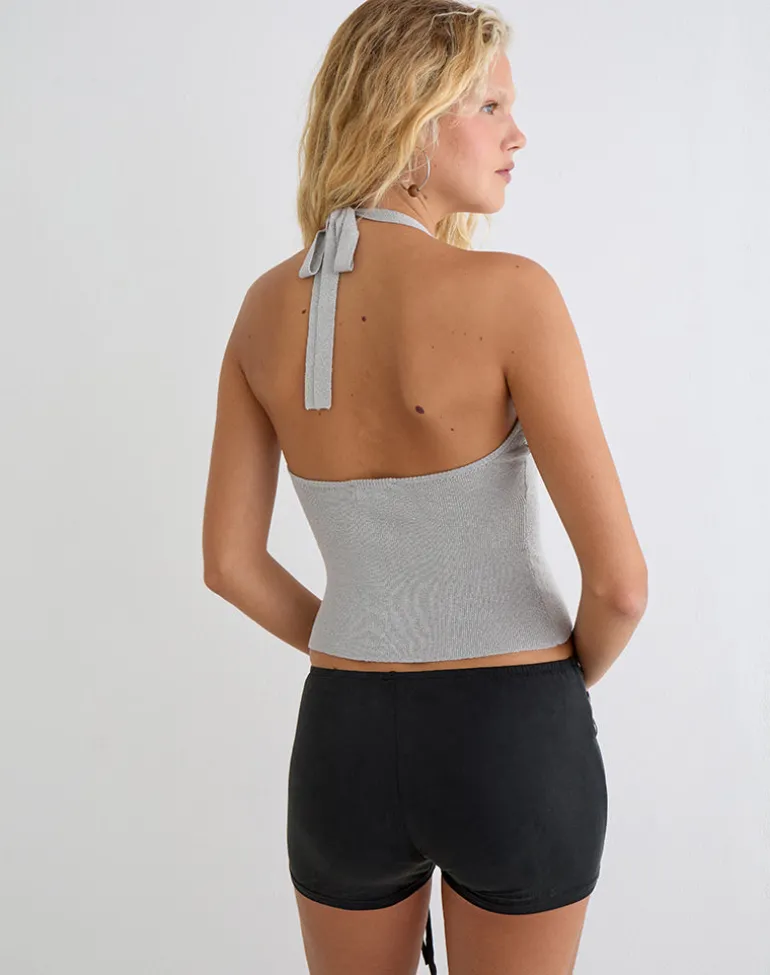 Oliga Short with Studs and Wrap Tie in Black