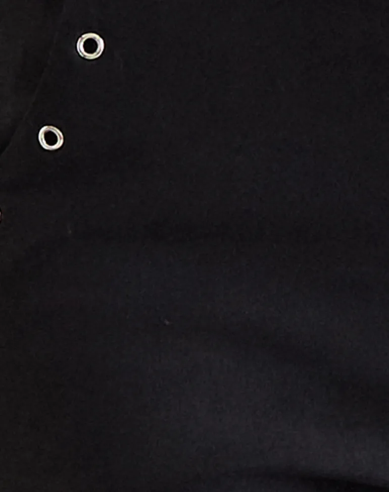 Olira Flare Trouser with Eyelets in Tailored Black