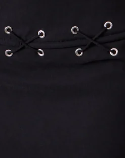 Olma Lace Up Mini Skirt in Tailoring Black