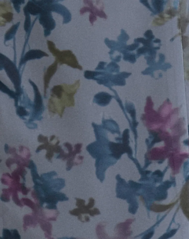 Olydia Midi Dress in Chiffon Shadow Lily Blue