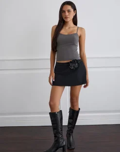 Omaya Tailoring Corset Top in Charcoal