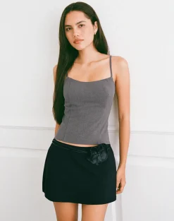 Omaya Tailoring Corset Top in Charcoal