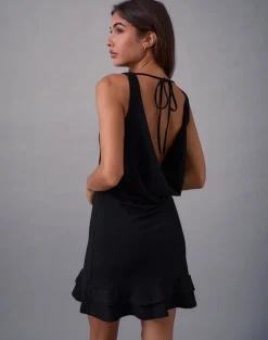 Opaline Backless Mini Dress in Black