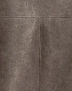 Orson Jacket in Faux Suede Olive Grey