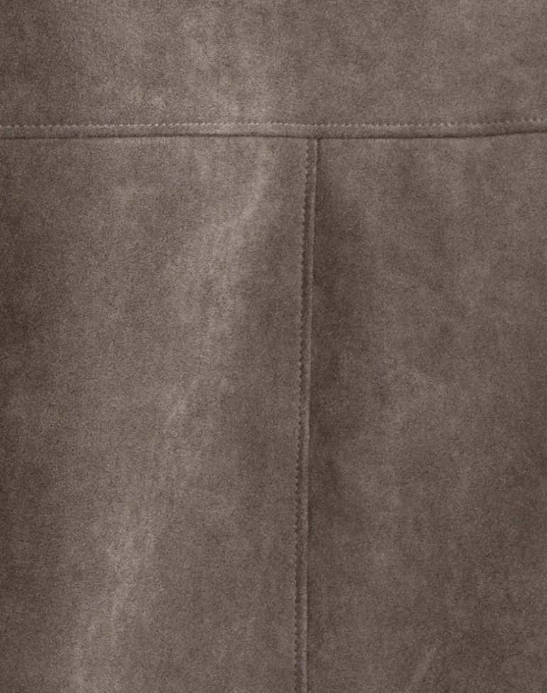 Orson Jacket in Faux Suede Olive Grey
