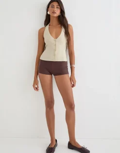 Ortee Halterneck Top in Tailoring Buttercream