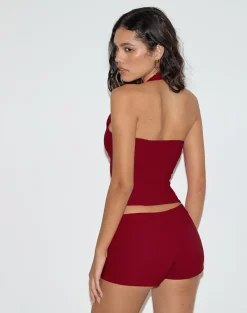 Ortee Halterneck Top in Tailoring Red