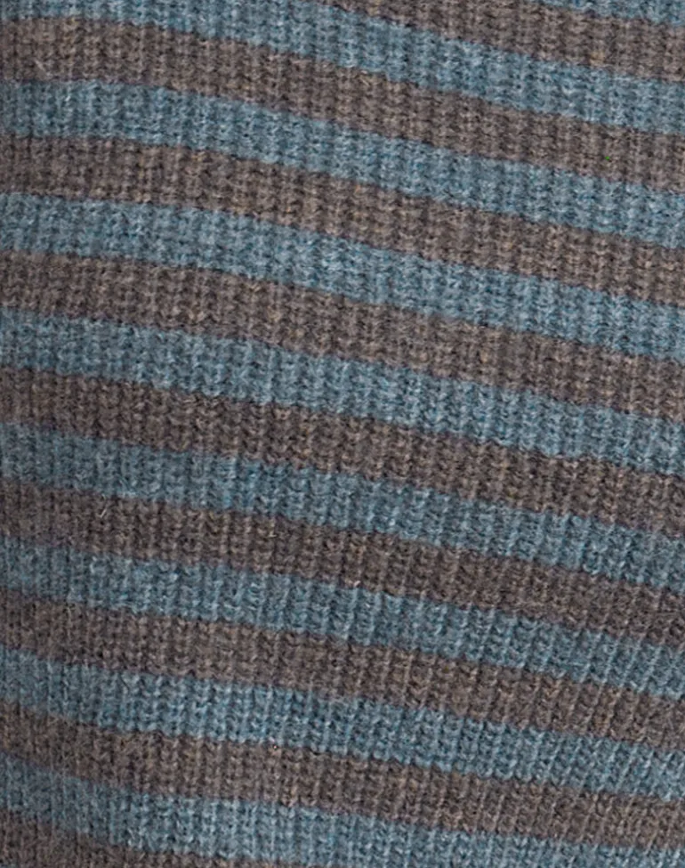 Orvala Knit Jumper in Slate and Brown Stripe