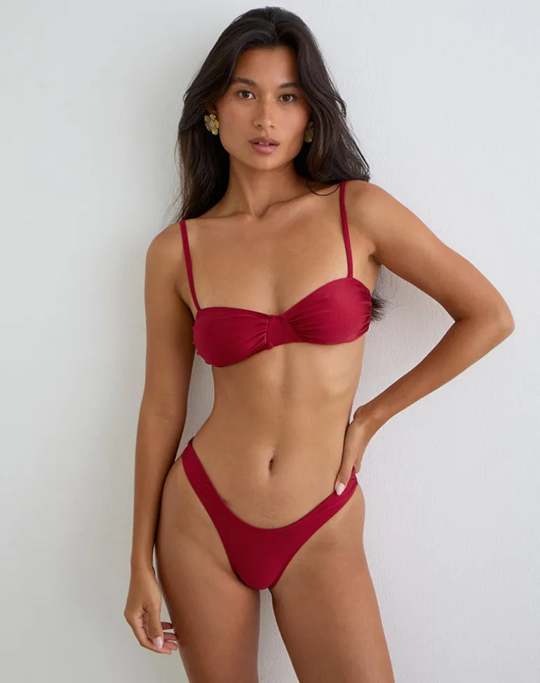 Pali Bikini Top in Shine Red